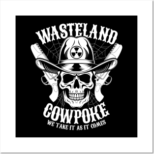 Wasteland Cowpoke Nuclear Fallout Ghoul Cowboy Skull Posters and Art